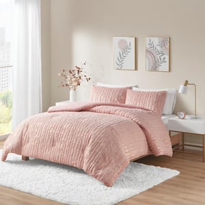 Alaia 2-Piece Blush/Gold Polyester Twin/Twin XL Comforter Set