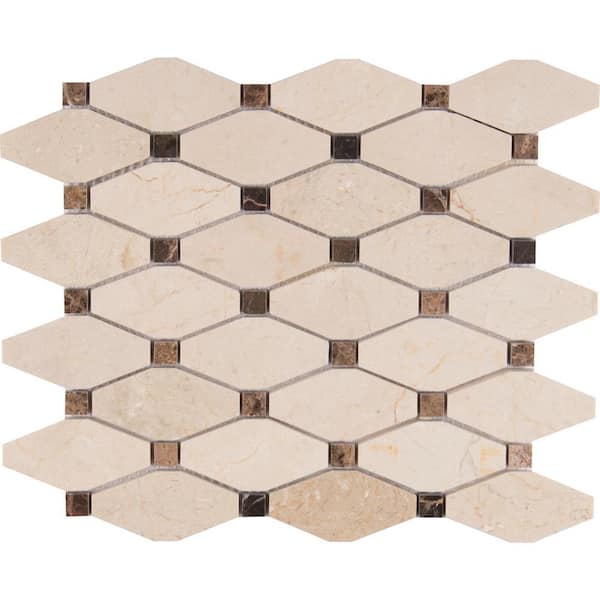 MSI Valencia Blend Elongated Octagon 12.25 in. x 15 in. Polished Marble Look Floor and Wall Tile (11 sq. ft./Case)