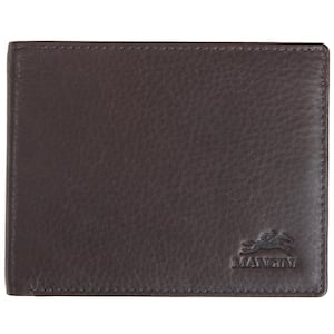 Monterrey Collection Brown Leather RFID Secure Center Wing Wallet