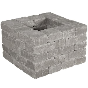 RumbleStone 28 in x 17.5 in. x 28 in. Square Concrete Planter Kit in Greystone