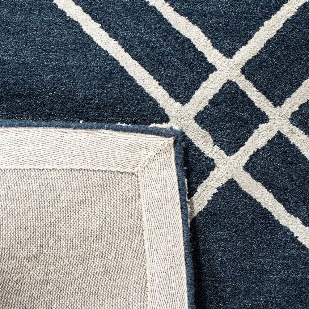 Handmade Blue Wool Tufted Square Area Rug 47"