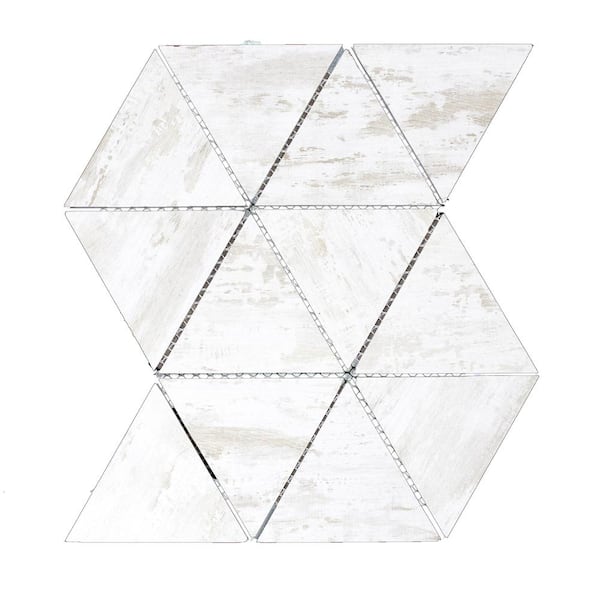 Ivory White 12 in. x 12 in. Linear Glass and Stone Mosaic Wall Tile (11 Sq. Ft./Case)