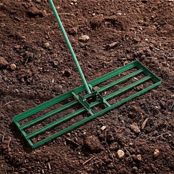 69 in. Lawn Leveling Rake 36 in. x 10 in. Lawn Tool for Garden Backyard/Lawn Green