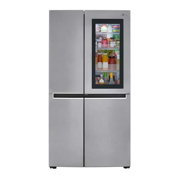 LG 26.8 cu. ft. Side by Side Refrigerator with InstaView Door-in-Door, Non-Dispenser with Pocket Handles in Platinum Silver