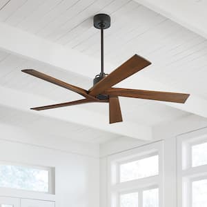 Aspen 56 in. Indoor/Outdoor Aged Pewter Ceiling Fan with Dark Walnut Blade and Remote Control