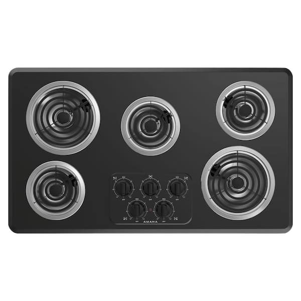 Amana 36 in. Coil Electric Cooktop in Black with 5 Elements