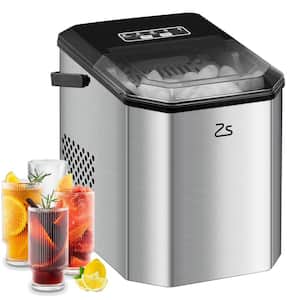 8.74 in. 26 lb. Portable Ice Maker in Stainless Steel