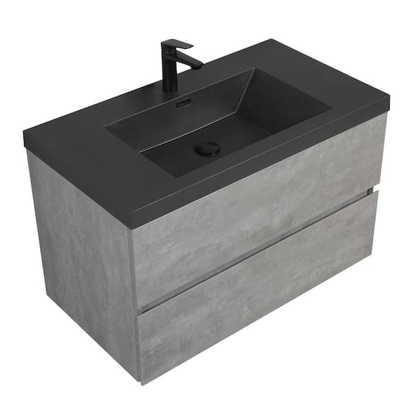 Opvande Lodi 36 in. W x 20 in. D x 16 in. H Single Floating Bathroom ...