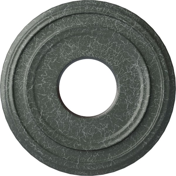 Ekena Millwork 1-1/8" x 12-3/8" x 12-3/8" Polyurethane Classic Ceiling Medallion, Athenian Green Crackle