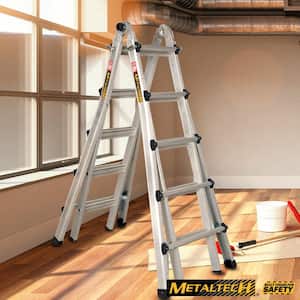 5-in-1 21-ft. Aluminum Telescoping Multi-Position Step Ladder, 300 lbs. Load Capacity, 22 ft. Reach, Type IA Duty Rating