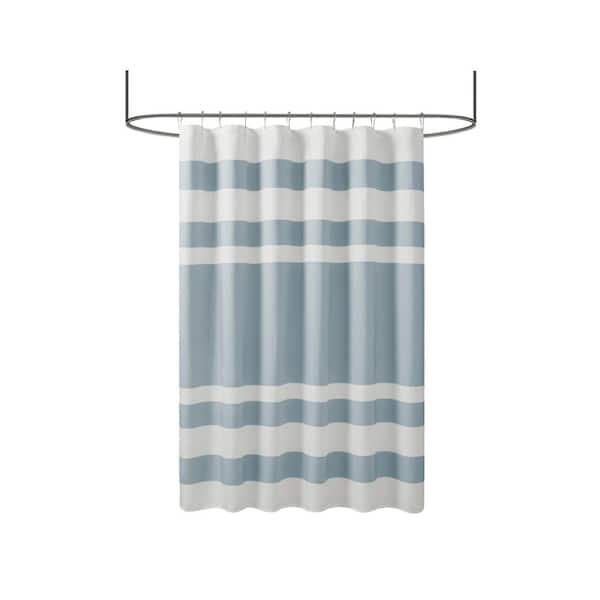 Madison Park Spa Waffle Blue 72 in. x 84 in. Shower Curtain with 3M Treatment