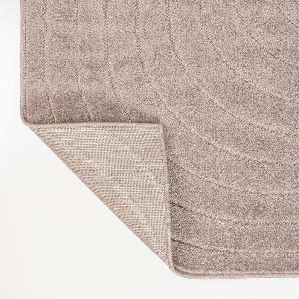 Light Taupe 2 x 8 Reversible Synthetic Stripe Runner Rug