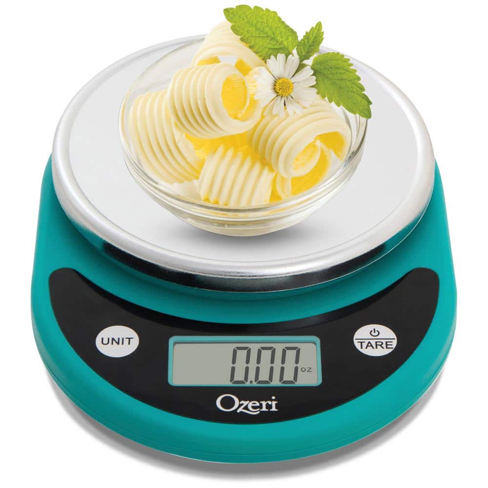 Teal Digital Kitchen Scale with LCD Display and Tare Function