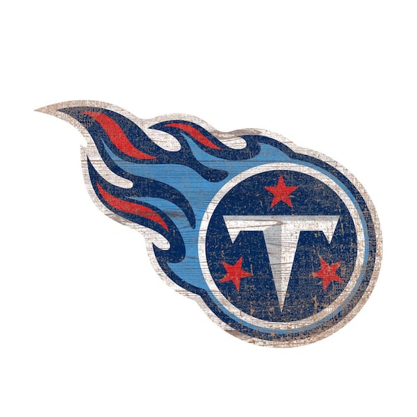 Adventure Furniture NFL Indoor Tennessee Titans Distressed Logo Cutout Wood Sign