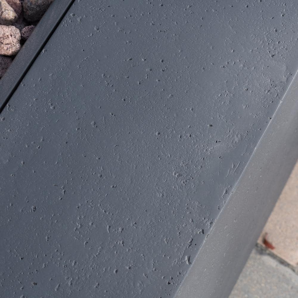 56" Dark Grey Concrete Gas Fire Pit Table with Tank Holder