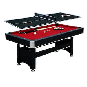 6 ft. Spartan Pool Table with Table Tennis Conversion Top in Black Finish