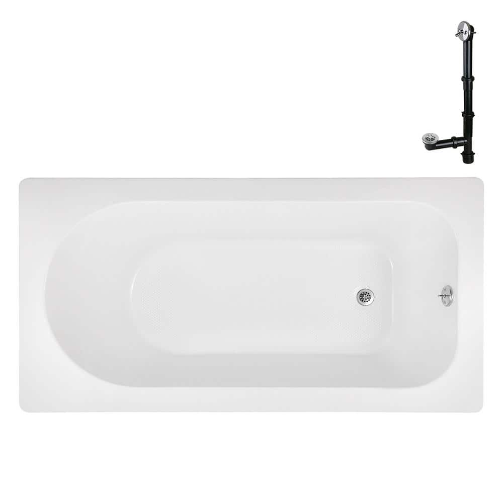 60 in. x 32 in. Rectangular Acrylic Soaking Drop-In Bathtub, with Reversible Drain in Polished Chrome price history on PriceWatchPro