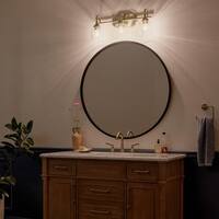 Erta 24 in. 3-Light Champagne Bronze Bathroom Vanity Light with Clear Glass Shades