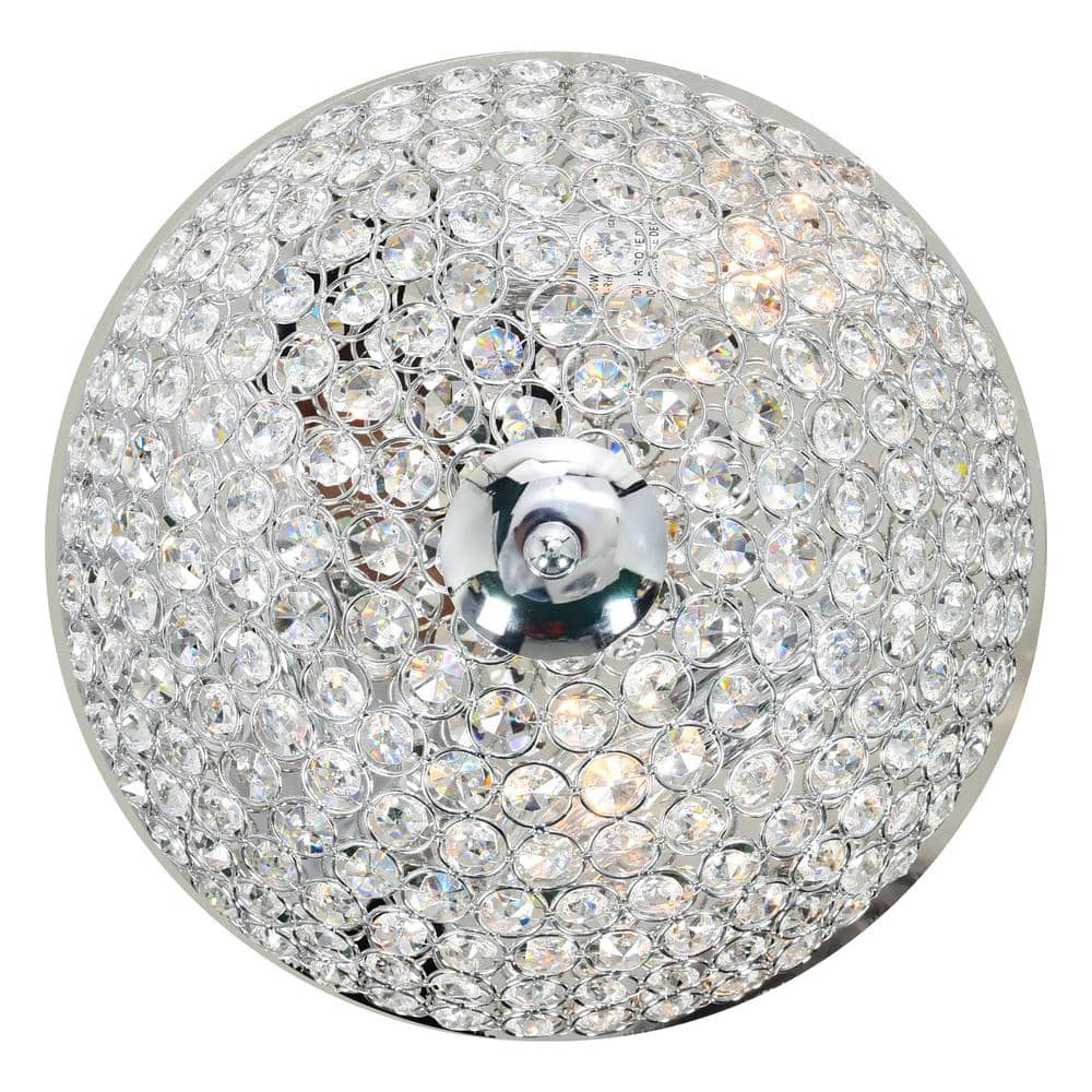 Elegant Crystal Globe LED Flush Mount in Chrome Finish