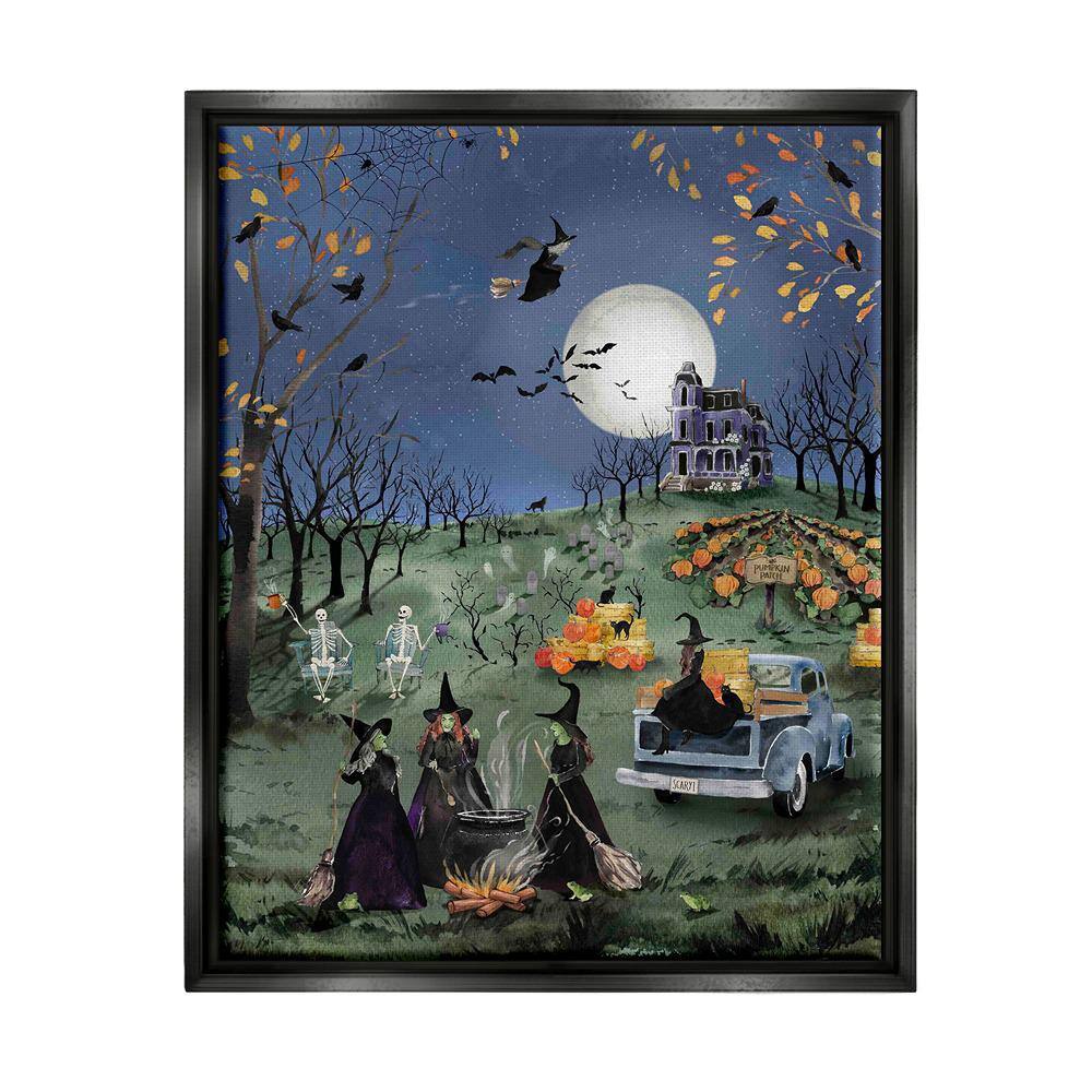 Autumnal Witches Scene by Heatherlee Chan 1 Piece Floater Frame Graphic Print Nature Poster Art Print 21 in. x 17 in. price history on PriceWatchPro