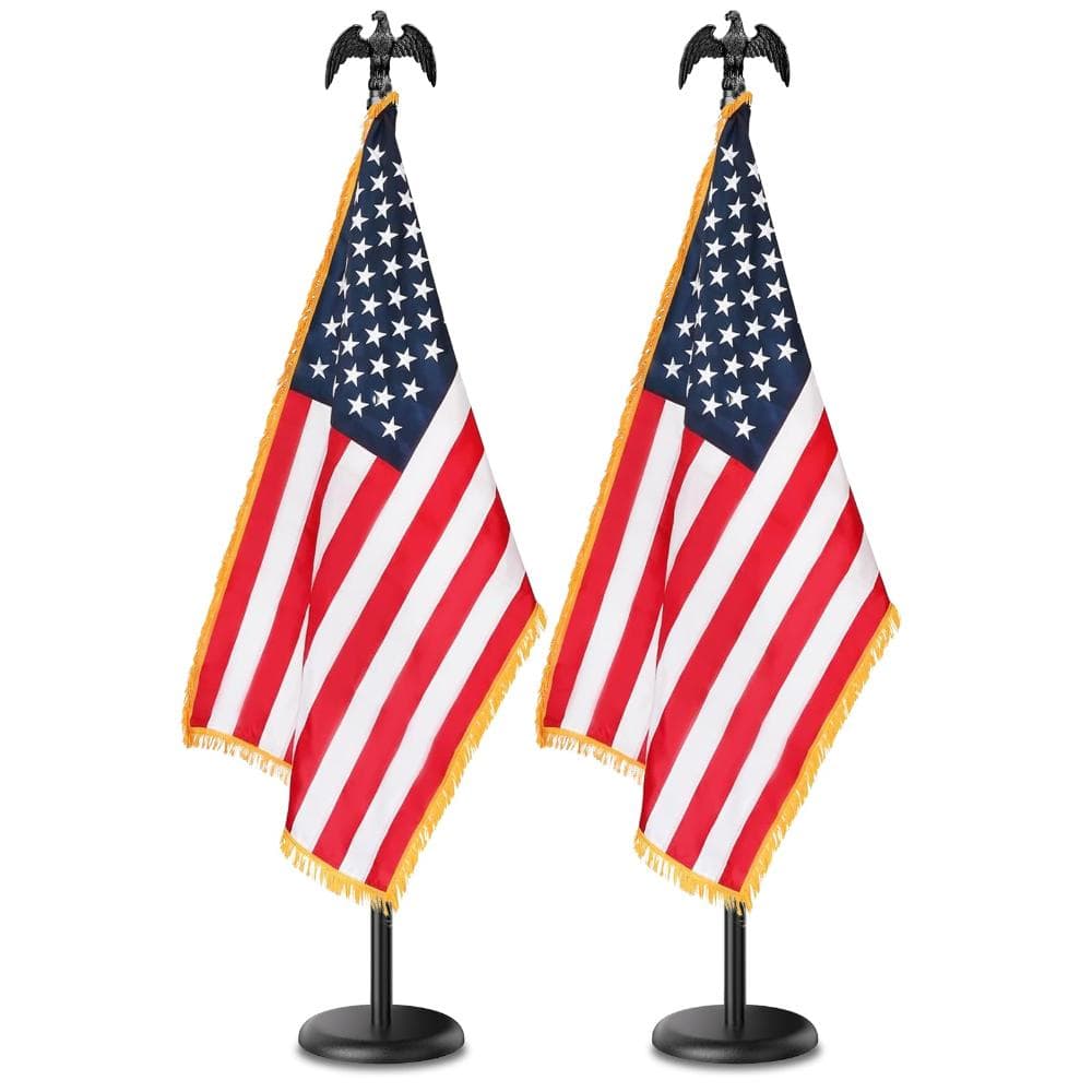 2Pack-8FT Flagpole Stand Kit Indoor, Heavy Duty with Eagle Topper, 3x5 American Flag price history on PriceWatchPro