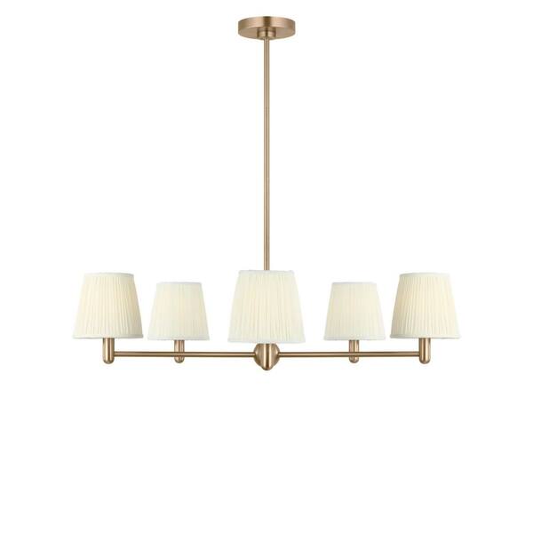 Generation Lighting Vilera 33.25 in. W x 7.38 in. H 5-Light Satin