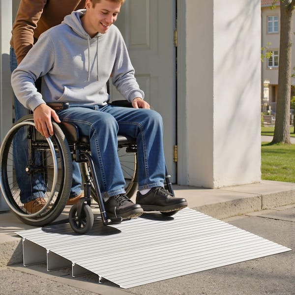 SKYSHALO Aluminum Door Threshold Ramp, Accessibility Ramp for