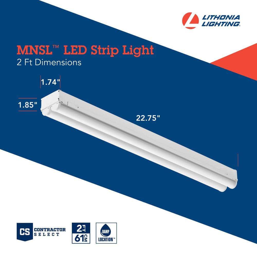 2-Foot White LED Strip Light with Polycarbonate Lens