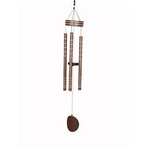 40 in. Brown Wind Chimes - Tone Symphony Wind Chimes with 5 Brown Copper Vein Tubes for Patio, Garden, Home