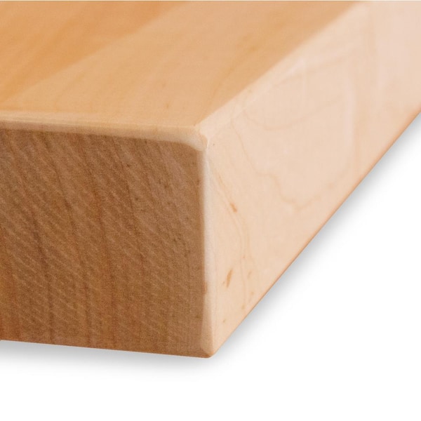 Swaner Hardwood 8 ft. L x 36 in. D x 1.75 in. T Finished Maple Solid Wood Butcher Block Island Countertop With Eased Edge