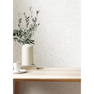 Callie White Concrete Textured Non-Pasted Non-Woven Wallpaper Sample