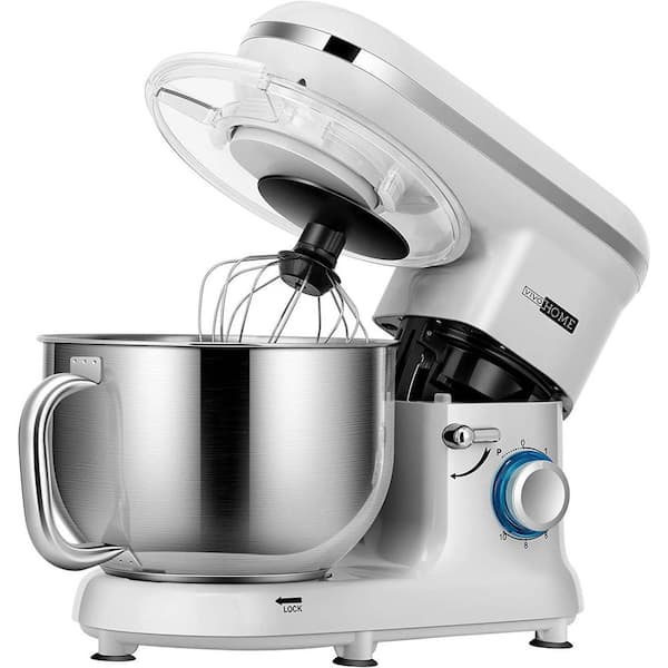 VIVOHOME 660-Watt 6 Qt. 10- speed Gray Tilt-Head Kitchen Stand Mixer with Beater, Dough and Wire Whip - The Home Depot