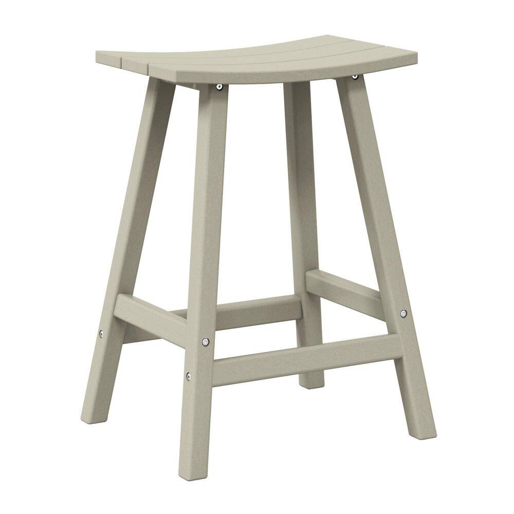 Franklin Sand 24 in. Poly HDPE Fade Resistant Outdoor Patio Saddle Seat Counter Height Bar Stool price history on PriceWatchPro