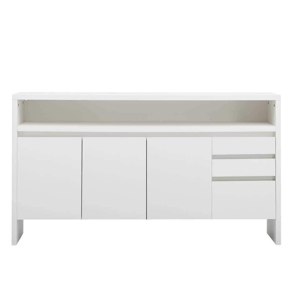 60 in. W x 15 in. D x 34 in. H White Linen Cabinet Sideboard with Double-St