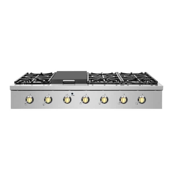 Gasland Chef 48'' Stainless Steel Natural Gas 6 Burner Cooktop and Griddle