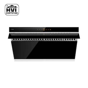 Slant Vent Series 36 in. 1000 CFM Under Cabinet or Wall Mount Range Hood with Motion Activation in Onyx Black