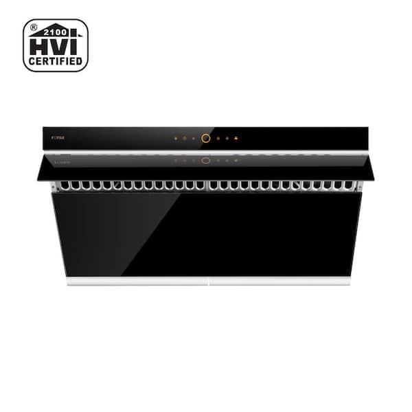 FOTILE Slant Vent Series 36 in. 1000 CFM Under Cabinet or Wall Mount Range Hood with Motion Activation in Onyx Black