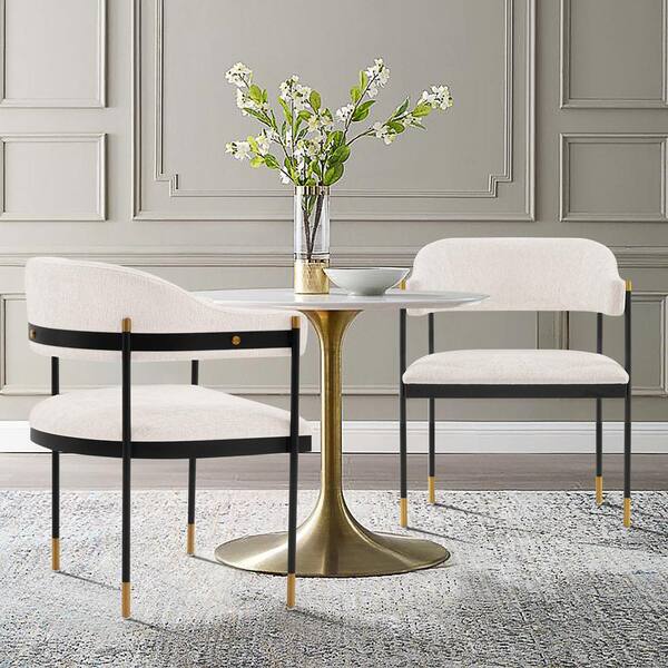 Manhattan Comfort Modern Lia Boucle Dining Armchair in Cream - Set of 2 Manhattan Comfort Modern Lia Boucle Dining Armchair in Cream - Set of 2