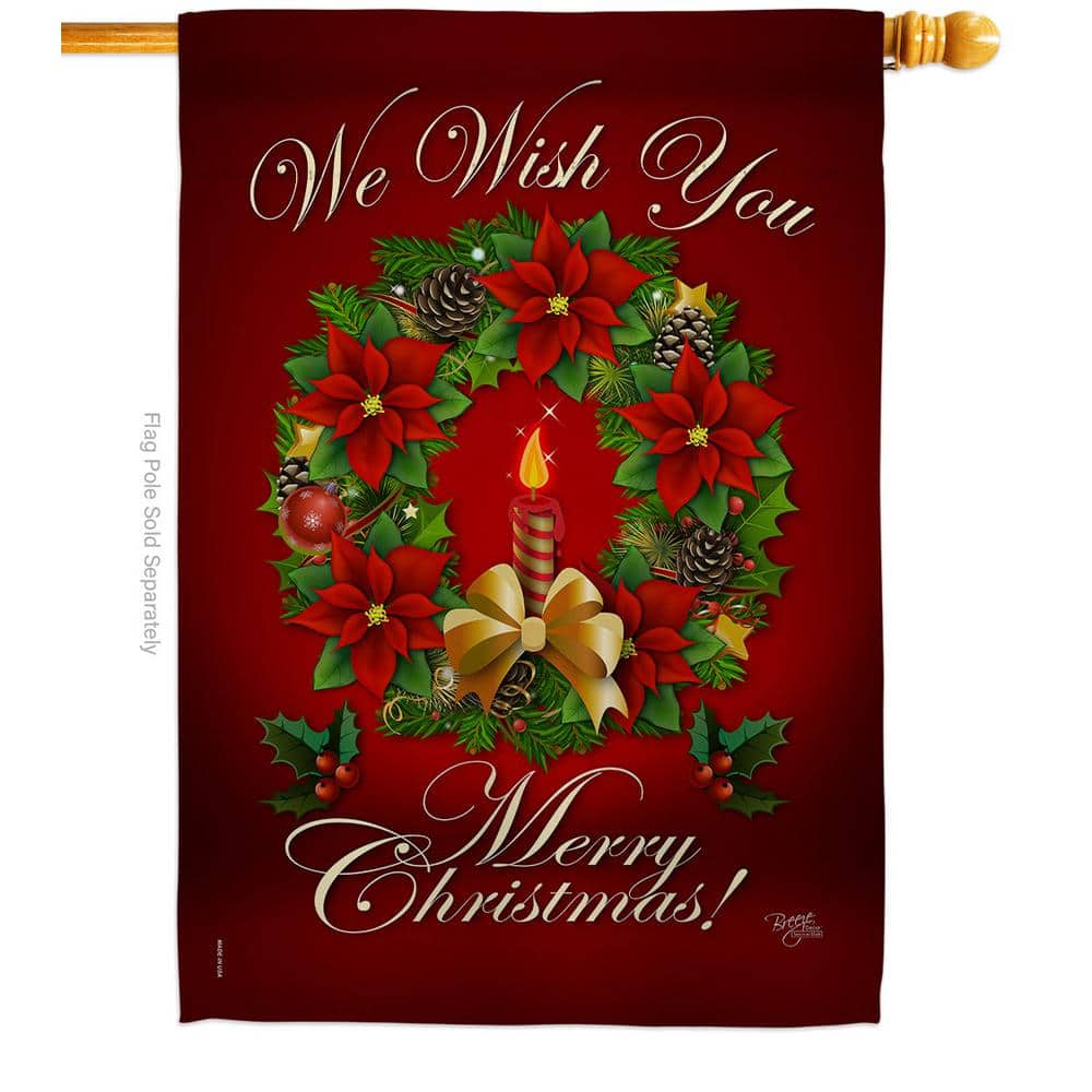 Breeze Decor 28 in. x 40 in. We Wish You Christmas House Flag Double ...