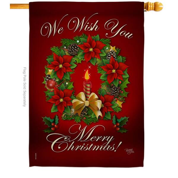 Breeze Decor 28 in. x 40 in. We Wish You Christmas House Flag Double