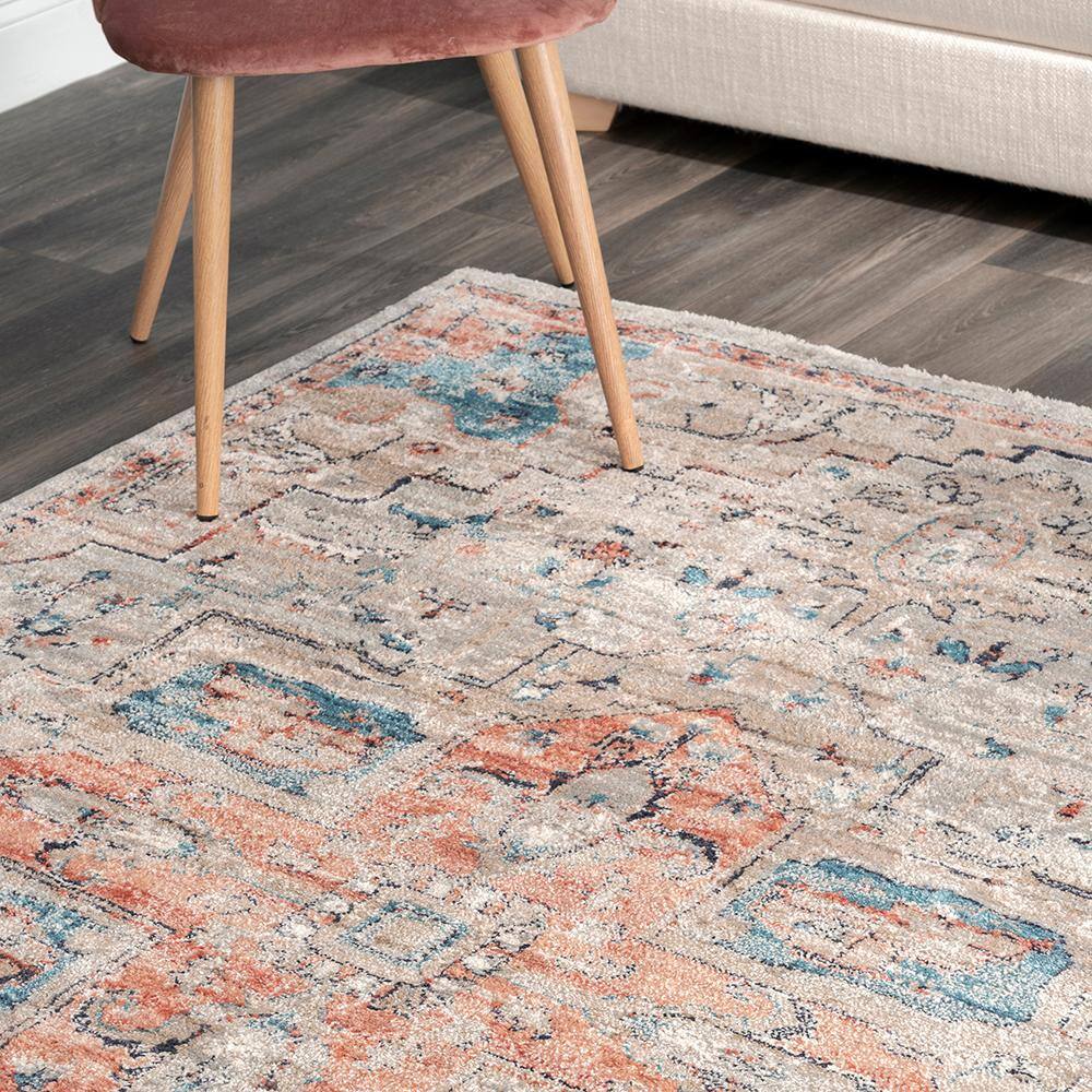 Regal Charm Blue Medallion 2' x 3' Synthetic Area Rug