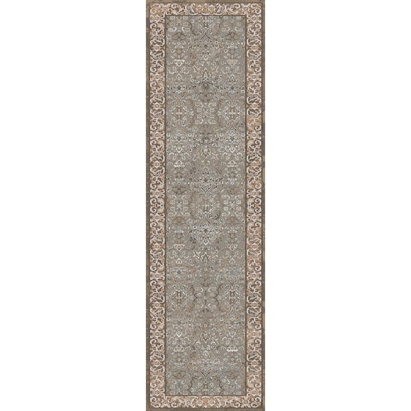Cullen Taupe/Brown 2 ft. X 7 ft. 5 in. Oriental Indoor Area Rug