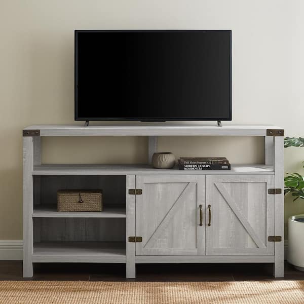 Walker Edison Furniture Company 58 in.Stone Gray Composite TV Stand with Doors (Max tv size 65 in.)