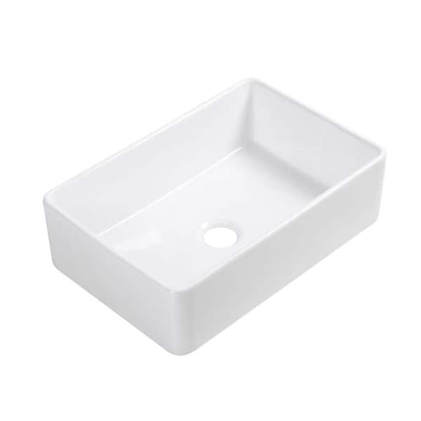 Altair Treviso White Ceramic 30 in. Single Bowl Farmhouse Apron Kitchen Sink