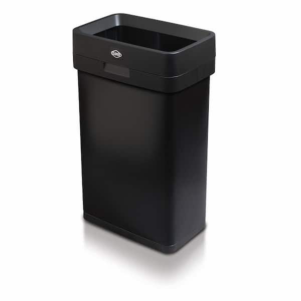 13 Gal. Stainless Steel Slim Open Top Trash Can, Black