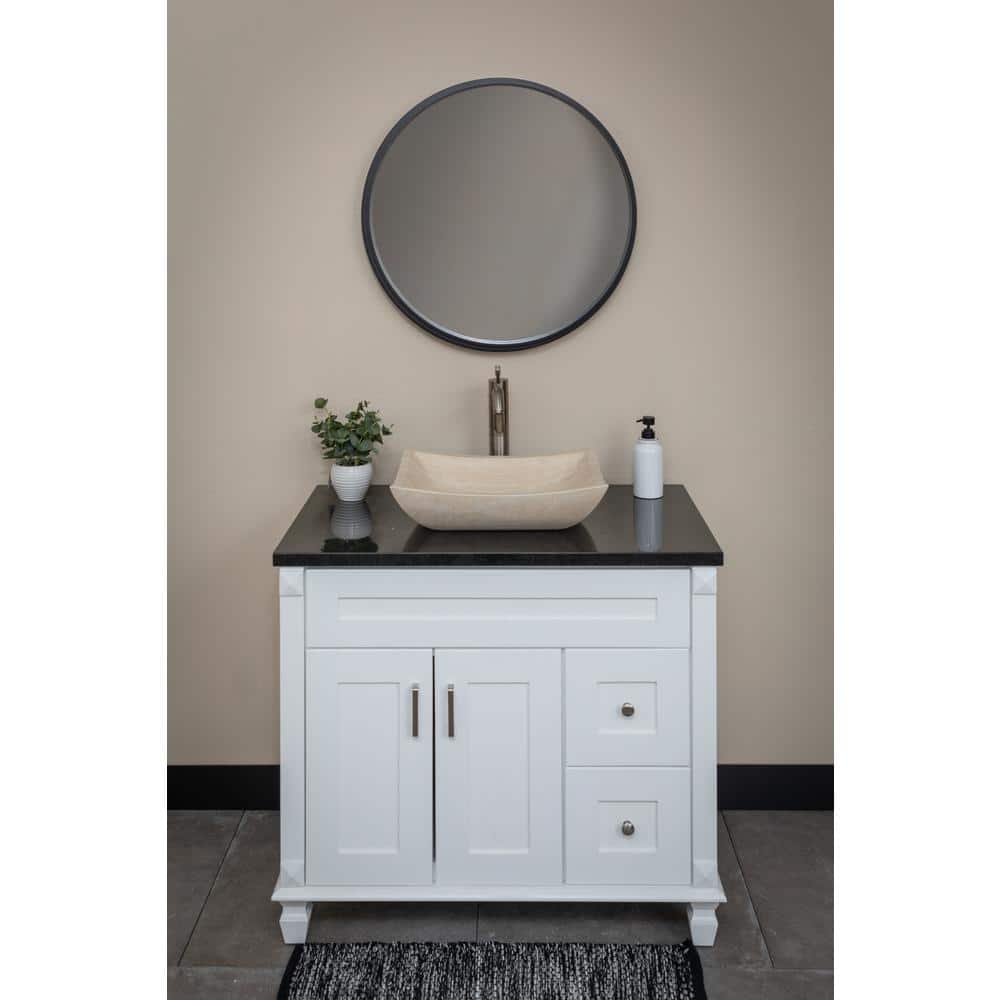 Eden Beige Stone Rectangular Bathroom Sink, 14.75''