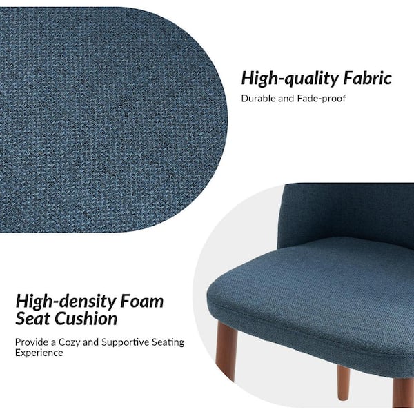 JAYDEN CREATION Eliseo Navy Modern Upholstered Dining Chair with