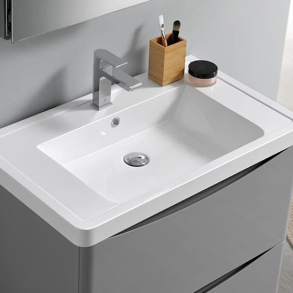 Fresca Parma White Pedestal Sink w/ Medicine Cabinet Bathroom Vanity F –  Tuscan Basins