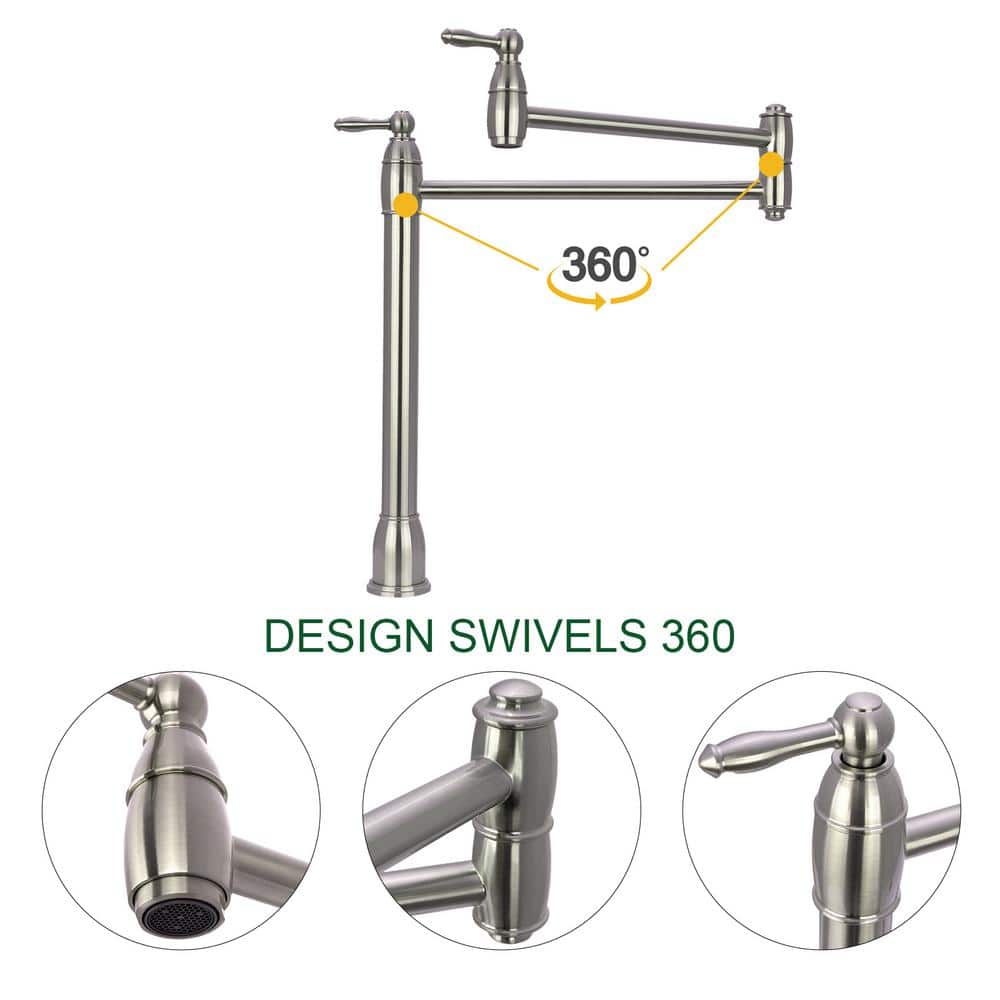 Brushed Nickel Gooseneck High Arc Kitchen Faucet
