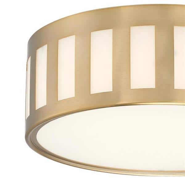 Vibrant Gold Glass Drum Flush Mount Ceiling Light